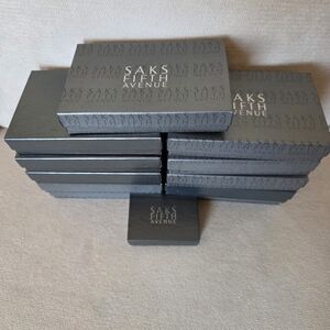 Saks Fifth Avenue Jewelry Boxes Lot – 12 Boxes + 2 Bonus Pouches
